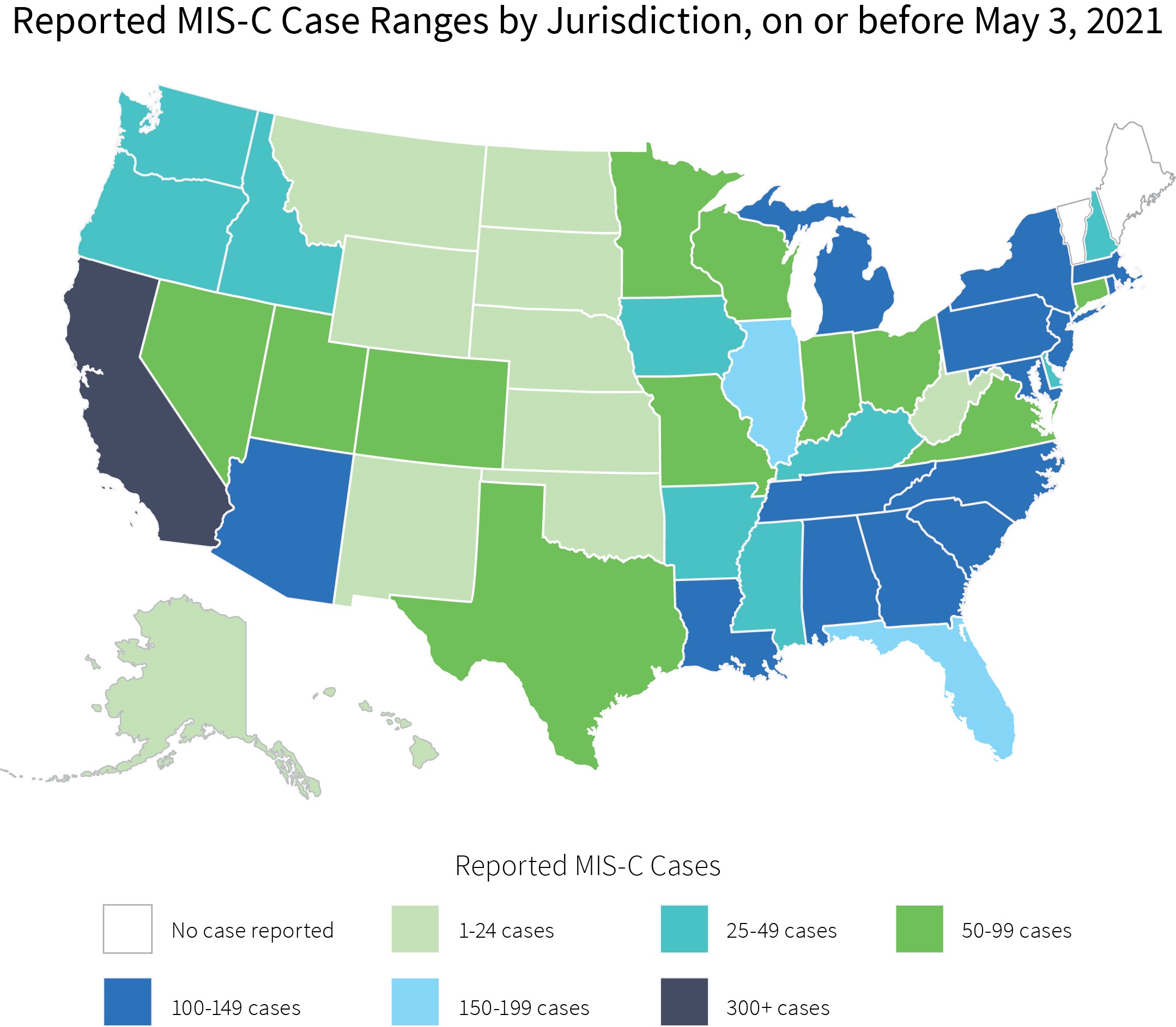 Reported MIS-C case ranges